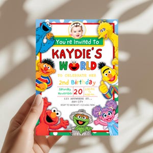 Sesame Street Birthday Invitation: Editable Elmo Party Evite (5x7" Canva Template Digital Download) 0016