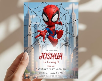 Spidey Birthday Invitation, Kids Party (Digital Download)