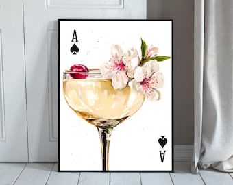 Ace of Spades Cocktail Print: Modern Bar Decor (Digital Download)Best seller wall art