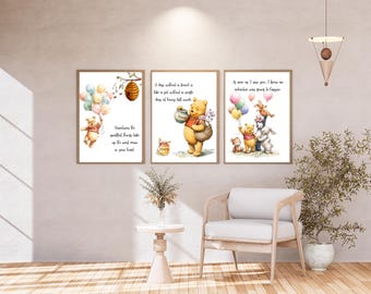 Winnie the Pooh Watercolor Print Set | Nursery Decor (Digital Download) Best Seller Wall art