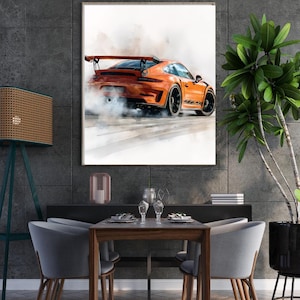Porsche Drifting Car Print: JDM Street Racing Art (Digital Download)