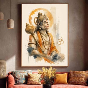 Lord Hanuman Wall Art Hindu Religious Wall Art Digital Download Best seller wall art *