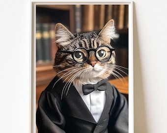 Lawyer Cat wall art Funny wall art Animal wall art Digital Download Best Seller Wall art *