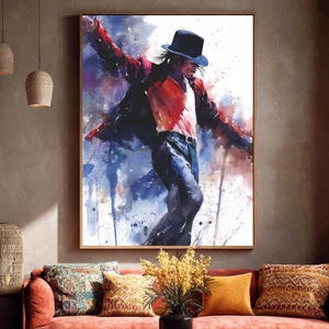 Impression sur toile The Michael Jackson Dance Floor pour décoration de porche - Œuvre d'art - 60 x 90 cm - Sans cadre