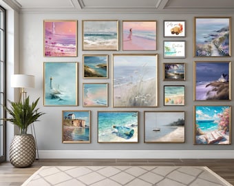 Coastal wall Art Print Set of 216 | Beach Ocean Gallery Wall (Digital Download) Best Seller Wall art