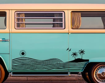 Coastal Horizon RV Wrap Livery, Panoramic Sunset Camper Decal, Luxury Motorhome Vinly Wrap