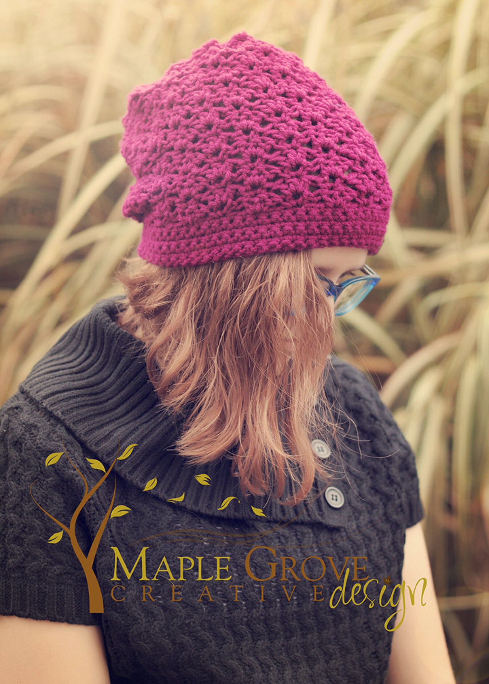 The Boysenberry Bliss Slouchy Hat Crochet Pattern Etsy