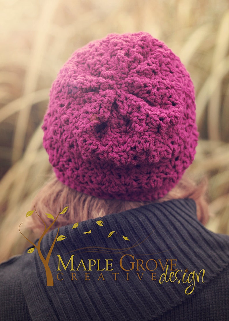 The Boysenberry Bliss Slouchy Hat Crochet Pattern Etsy