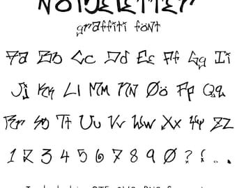 Noiseletter Font - Letters and Numbers, Cricut Font, Procreate Font, Canva Fonts, Urban Font, Digital Download