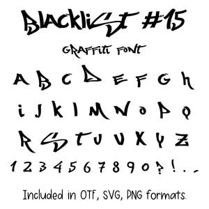 Blacklist#15 Font - Letters and Numbers, Cricut Font, Procreate Font, Canva Fonts, Urban Font, Digital Download