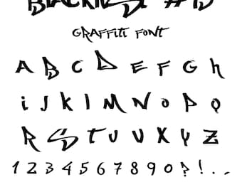 Blacklist#15 Font - Letters and Numbers, Cricut Font, Procreate Font, Canva Fonts, Urban Font, Digital Download