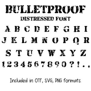Bulletproof Font - Cricut Font, Procreate Font, Canva Fonts, Military Font, Digital Download