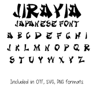 Jirayia Font - Cricut Font, Procreate Font, Canva Fonts, Asian Font, Digital Download