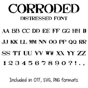 Corroded Font - Cricut Font, Procreate Font, Canva Fonts, Military Font, Digital Download