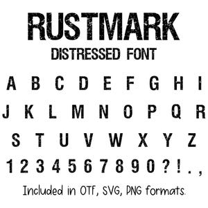 Rustmark Font - Cricut Font, Procreate Font, Canva Fonts, Military Font, Digital Download