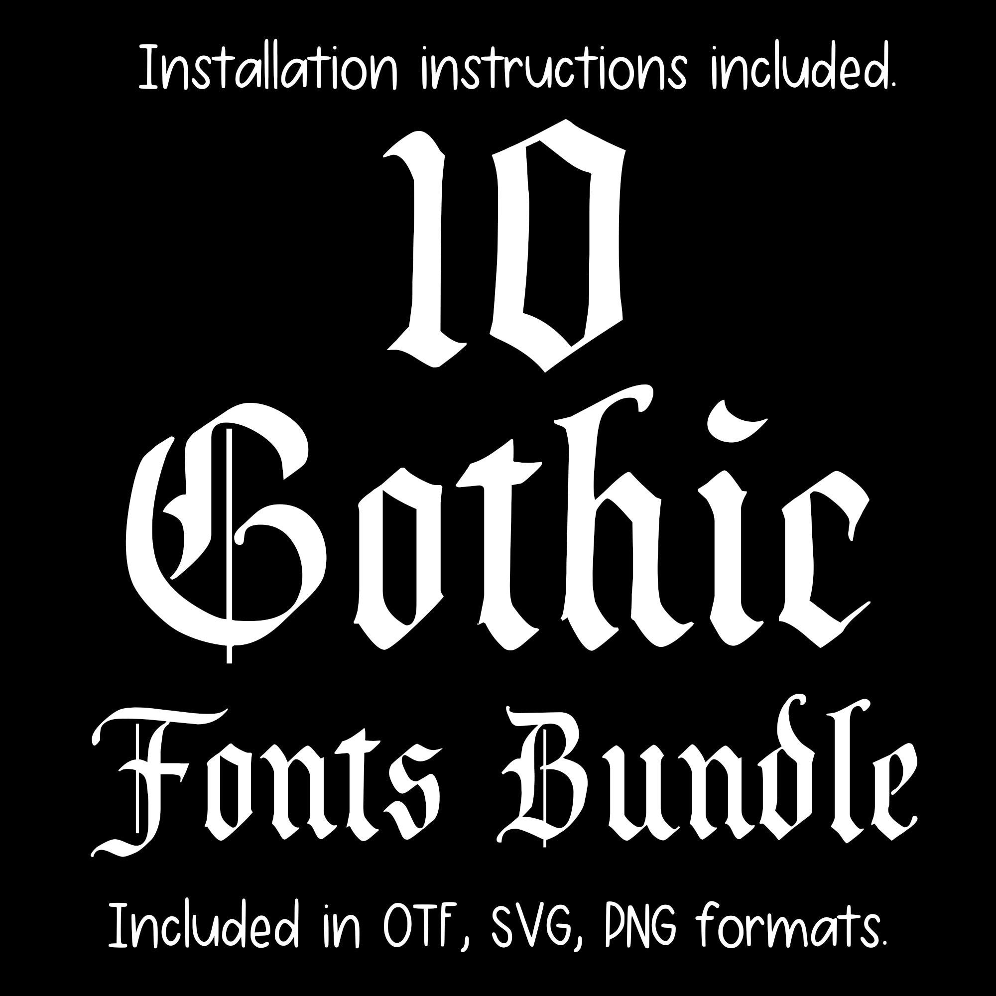 ゴシックフォント10選 - 文字と数字、Cricutフォント、Procreate