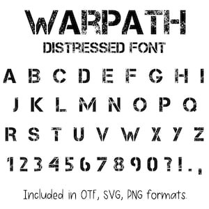 Warpath Font - Cricut Font, Procreate Font, Canva Fonts, Military Font, Digital Download