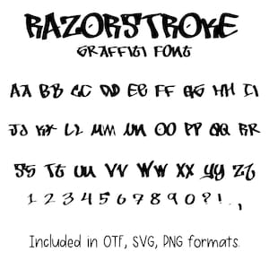 RazorStrokeフォント - 文字と数字、Cricutフォント、Procreateフォント、Canvaフォント、Urbanフォント、デジタルダウンロード