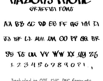RazorStroke Font - Letters and Numbers, Cricut Font, Procreate Font, Canva Fonts, Urban Font, Digital Download