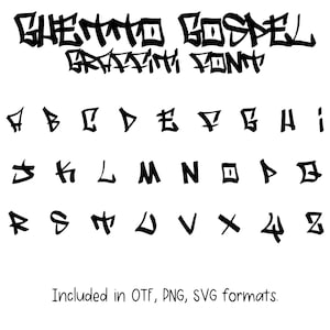 Ghetto Gospelフォント - グラフィティフォント、Cricutフォント、Procreateフォント、Canvaフォント、アーバンフォント、デジタルダウンロード