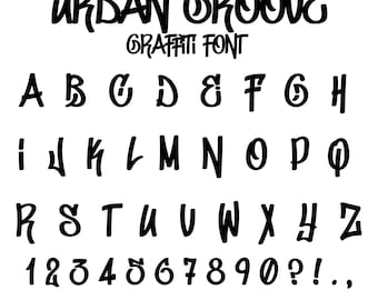Urban Groove Font - Letters and Numbers, Cricut Font, Procreate Font, Canva Fonts, Urban Font, Digital Download