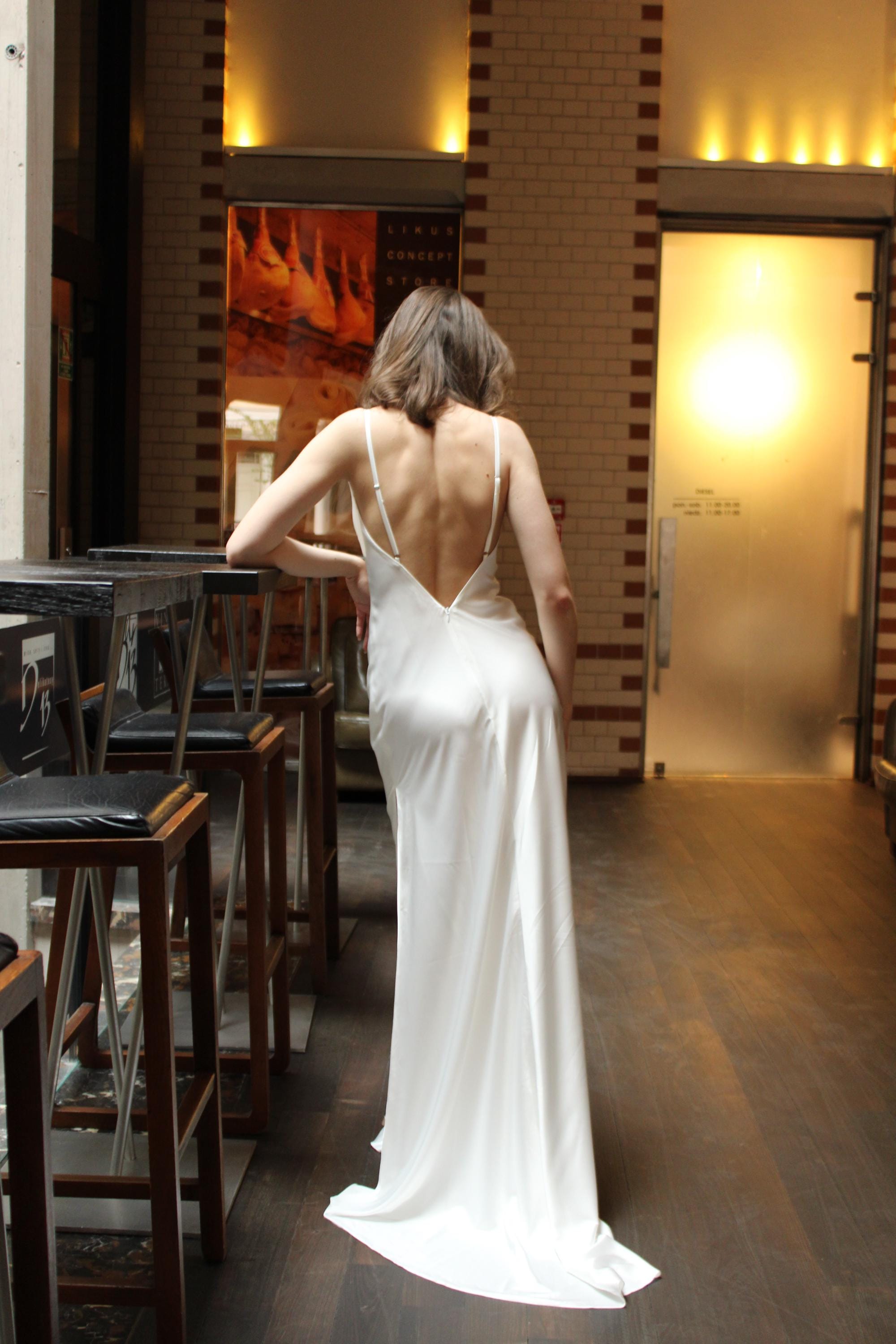 Cowl Neck Wedding Dress