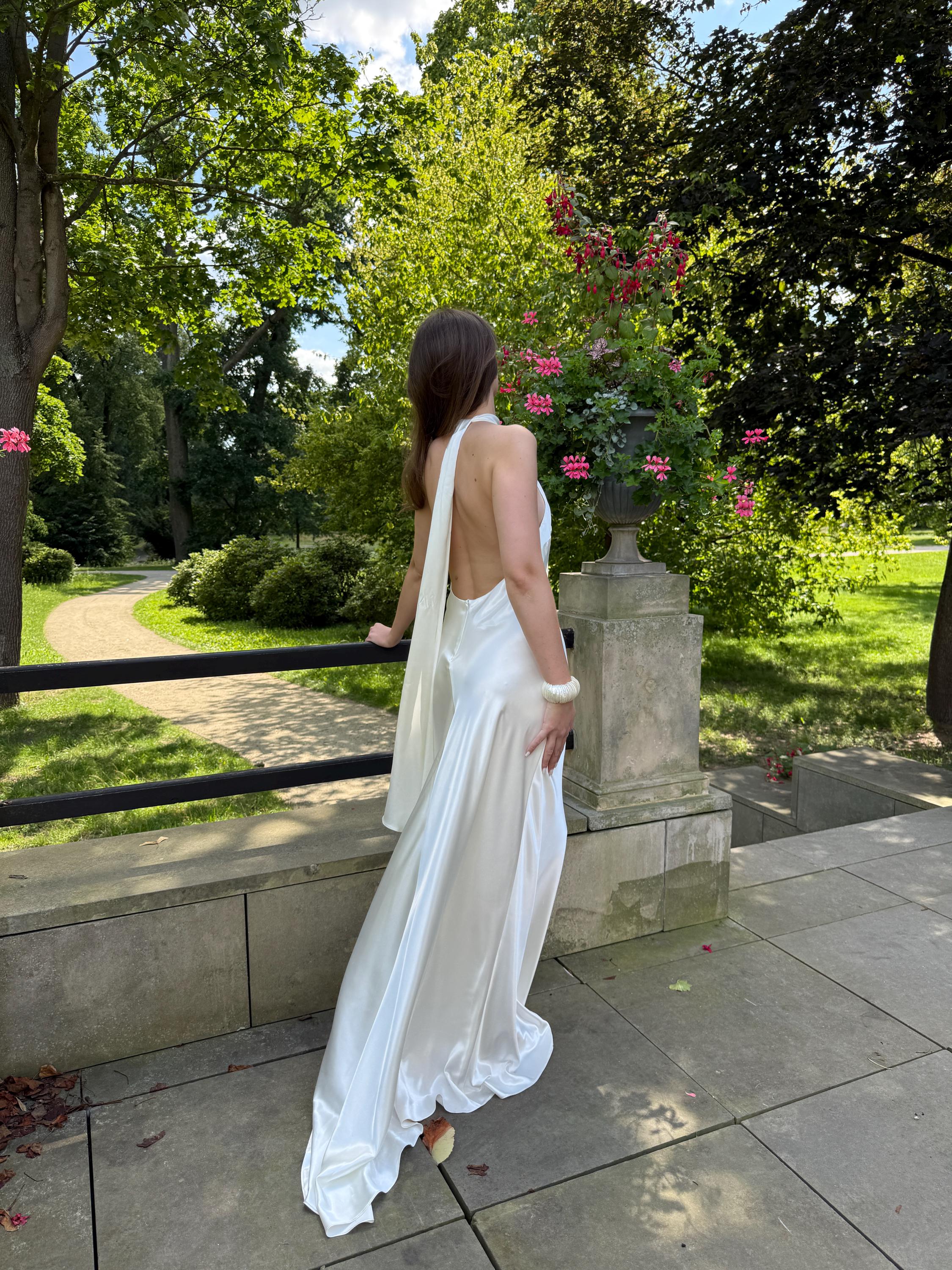 Vestito Estivo Abito Bianco Per White Party White Satin Halter