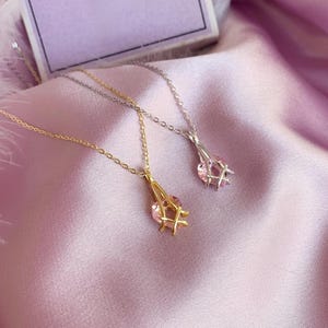 Princess Necklace, Crystal Heart Necklace, Diamond Castle Necklace, Sparkling Castle Pendant, Gift for Lover, Christmas Gift,Friendship Gift