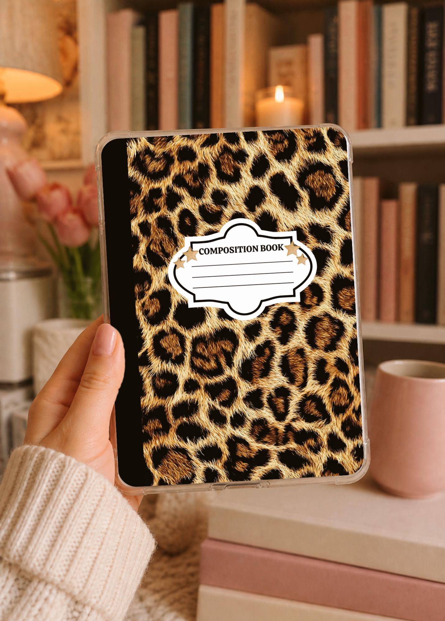 Cheetah Print Composition Notebook Kindle E-Reader Case Insert