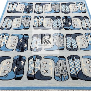 8x10 Lt. Blue Oushak Rug: Hand-Knotted New Zealand Wool