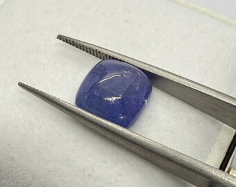 Square Natural Tanzanite 5.68 Carat Cabochon | Genuine Tanzanite Gem for Ring or Pendant