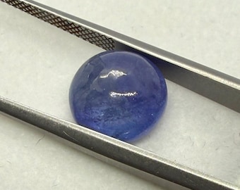 Natural 5.35 Carat Tanzanite Round Cabochon | Violet Blue Gemstone for Jewelry Making