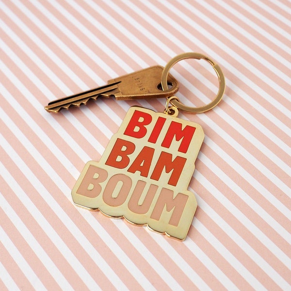 Bim Bam boum Enamel Keychain gold and orange gradient