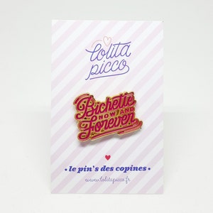 Pin's Bichette Now and Forever rouge et doré image 2