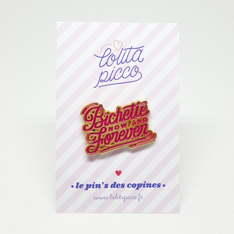 Pin's Bichette Now and Forever rouge et doré image 2