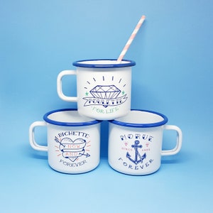 Retro enamel mug Poulette For Life image 5