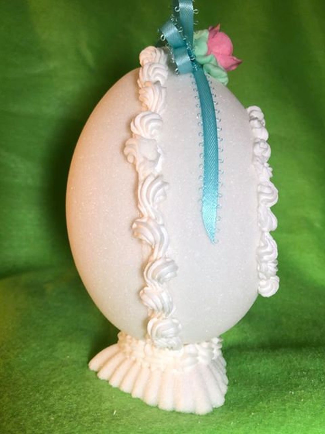 Easter Egg Extra Large White Panoramic Sugar Egg with Chick Etsy