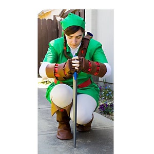 Link Costume Ocarina of Time from the Legend of Zelda custom made in the USA to any size Pro Cosplay Quality