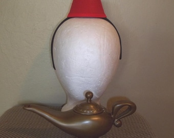 Props for your Aladdin Costume: Genie's Lamp and mini red fez hat bobby pins or headband