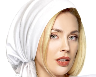 Foulard blanc Tichel Cheveux Snood Coton Léger Chemo Hat Chemo Cap Chemo Turban Bad Hair Day Bleu Marine Heather Gris ShariRose