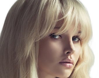 Blonde Clip In Bangs: Remy Brazilian Human Hair Fringe