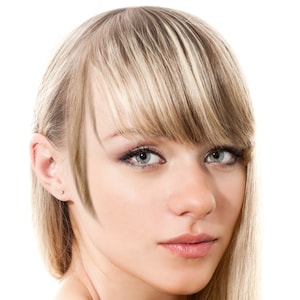 Clip in Bangs Dirty Blonde Hair Extensions 100% Virgin Remy Brazilian Human Hair Fringe Modern Chic: The tiny clip in wig ShariRose image 1