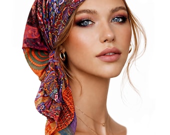 Soft Cotton Headscarf Pre-tied Lightweight: Non-Slip Colorful Bandana - ShariRose