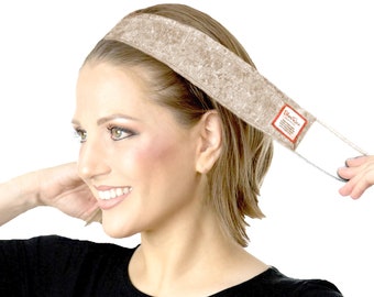 Antislip hoofdband Geen slip Pruikgreep Zwarte hoofdband Beige bruin fluweel Houdt de hele dag alles glad op je hoofd! ShariRose