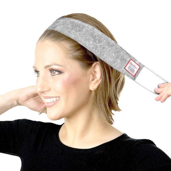 Gray Non-Slip Headband No Slip WiGrip Head Hair band Silver Velvet Adjustable: Keeps head scarves, wigs on your head all day! ShariRose