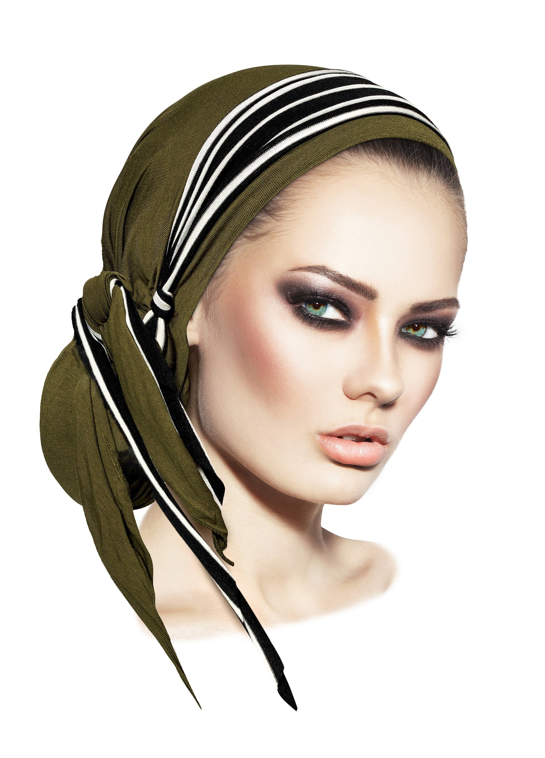 Olive Green Head Scarf Tichel Head Wrap Soft Long Cotton with Etsy