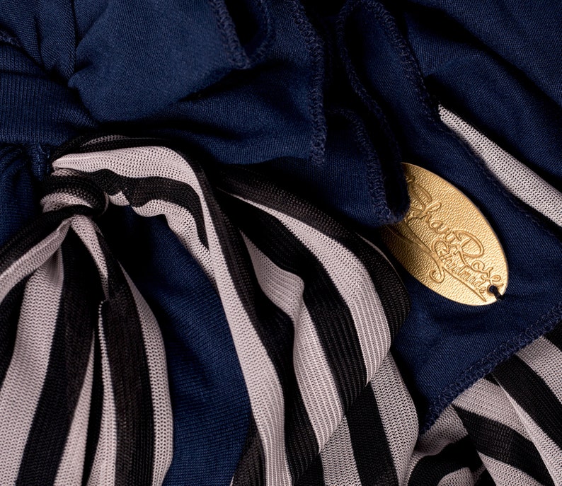 Navy Blue Head Scarf Head Cover Black White Stripes Tichel Hair Snood Head Wrap Soft Comfy Cotton Chemo Hat Cap Pre Tied Bandana ShariRose