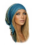 Turquoise Headscarf Non Slip Cashmere Head Wear Boho Chic Pre-Tied Bandana product logo