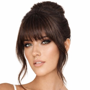 Dark Brown Clip In Bangs: Remy Brazilian Human Hair Fringe