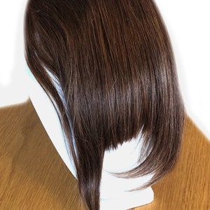 Clip in Bangs Dirty Blonde Hair Extensions 100% Virgin Remy Brazilian Human Hair Fringe Modern Chic: The tiny clip in wig ShariRose Light Brown